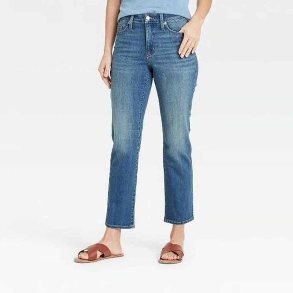 NEW Women's High-Rise Slim Straight Fit Jeans - Universal Thread Medium Wash 16
